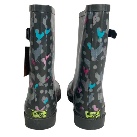 Western Chief Women's Polka Poultry Mid Calf Rain Boots NWT sz 9 - Picture 3 of 8